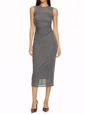 Amanda Uprichard Grey Mesh Dress